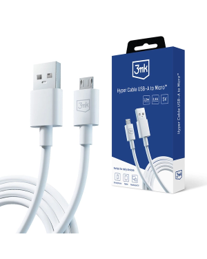 3MK - Hyper Cable - USB-A to Micro-USB Charging Cable (1.2) (white)