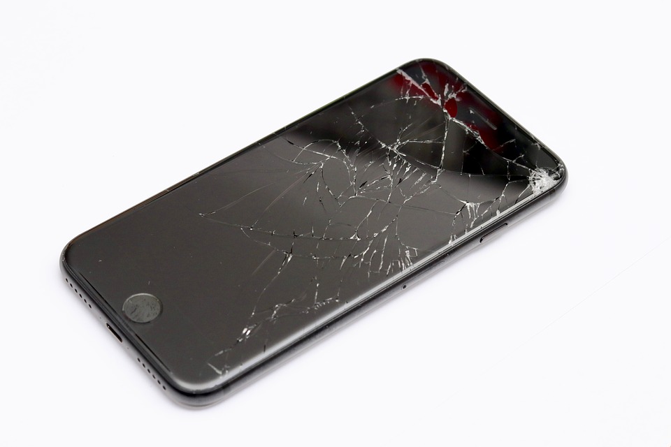 Broken iPhone smashed 